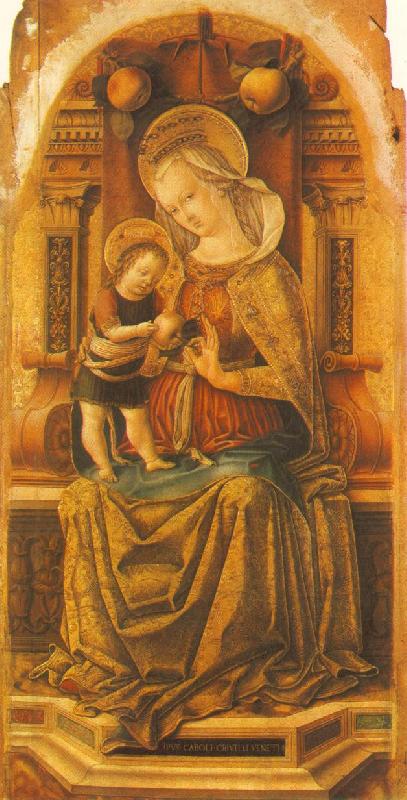 CRIVELLI, Carlo Virgin and Child Enthroned sdf France oil painting art